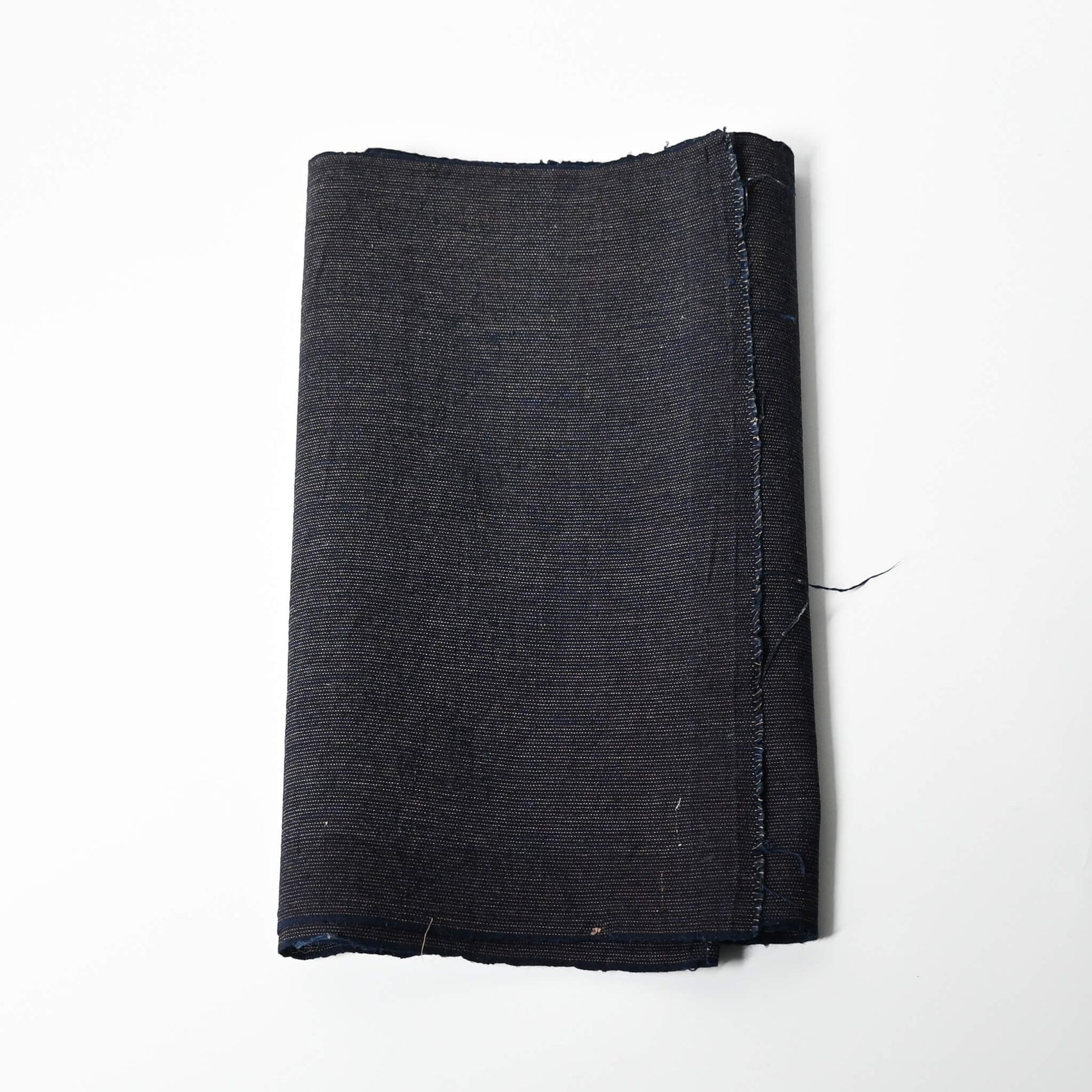 Vintage Japanese indigo fine stripe cotton piece, medium to heavy weight.