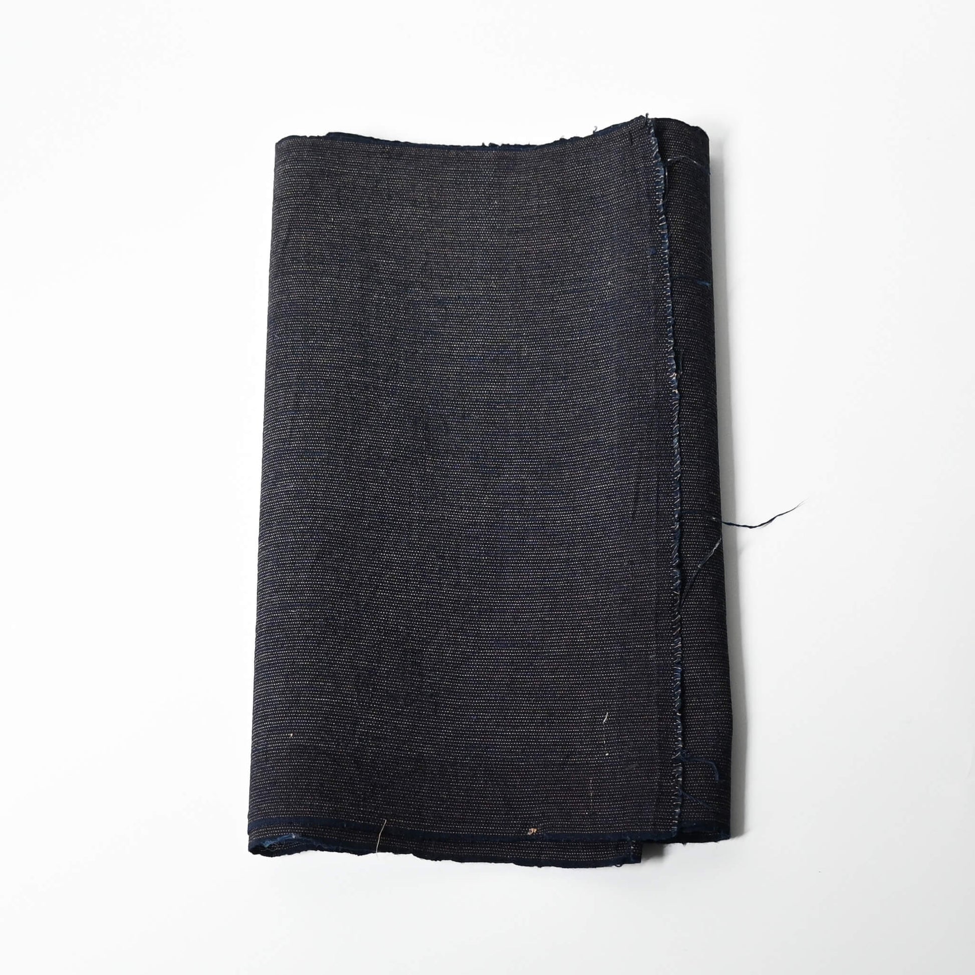 Vintage Japanese indigo fine stripe cotton piece, medium to heavy weight.