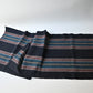 Full view of vintage Japanese indigo stripe cotton panel from a futon cover.