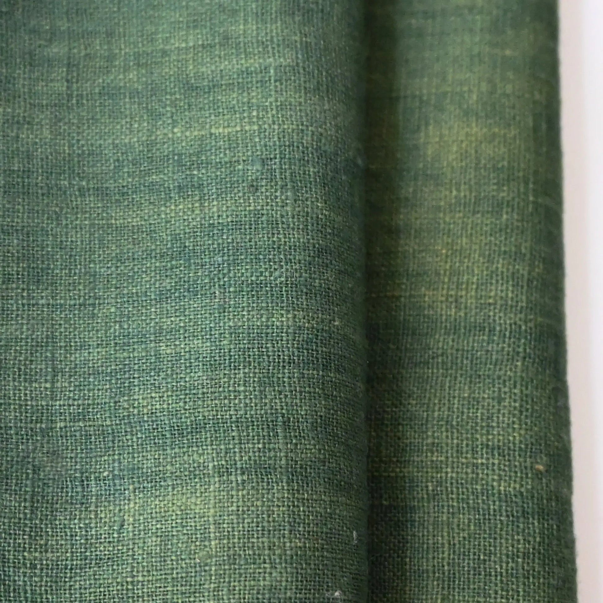 Vintage Japanese natural dyed green cotton, indigo plus yellow dye, from the mid-20th century.