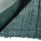 Detailed view of vintage Japanese indigo green hemp piece, originally Kaya mosquito net.