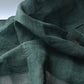 Detailed view of vintage Japanese indigo green hemp piece, originally Kaya mosquito net.