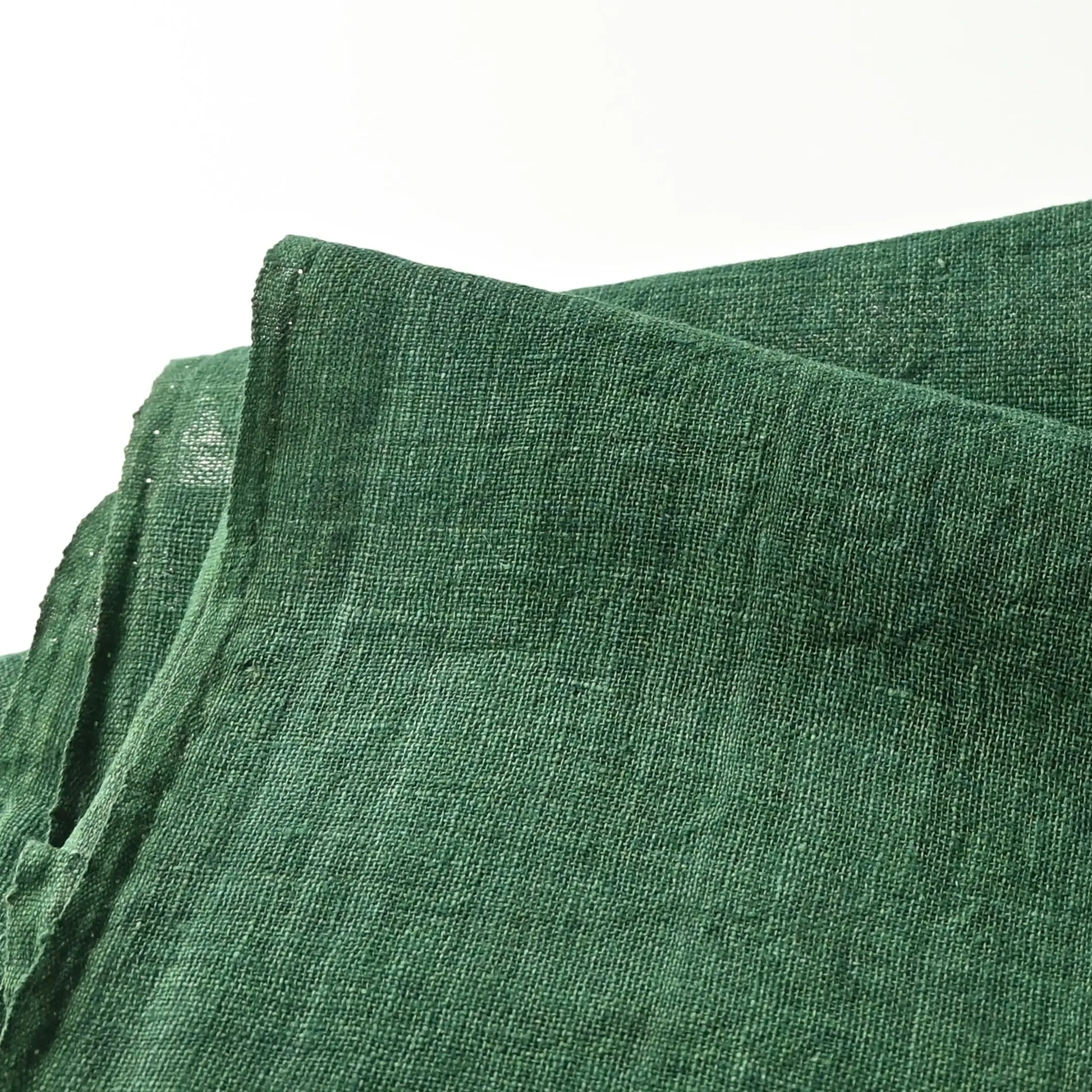 Detailed view of vintage Japanese indigo green Kaya cotton piece from the mid-20th century.