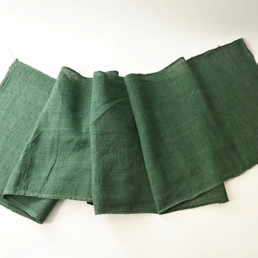 Full view of vintage Japanese indigo green Kaya cotton piece from the mid-20th century.