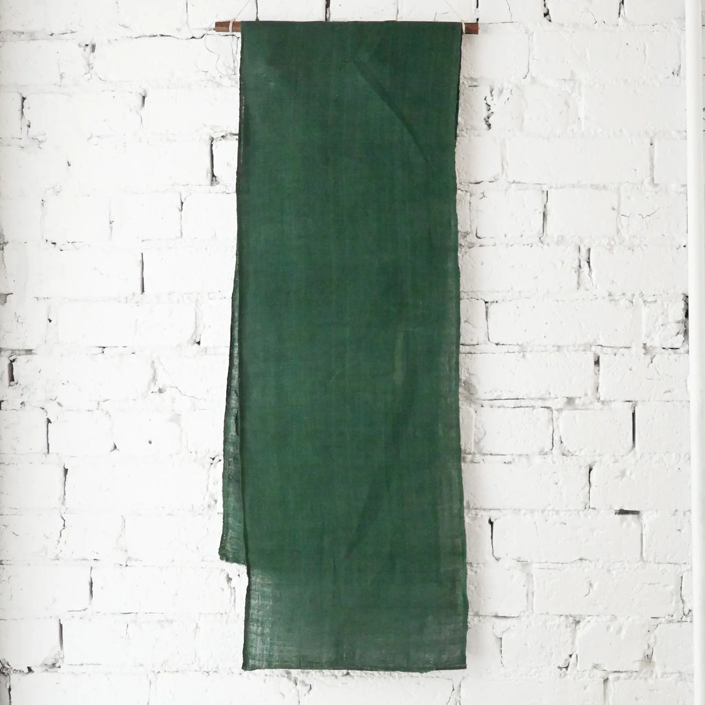 Full view of vintage Japanese indigo green Kaya cotton piece from the mid-20th century.