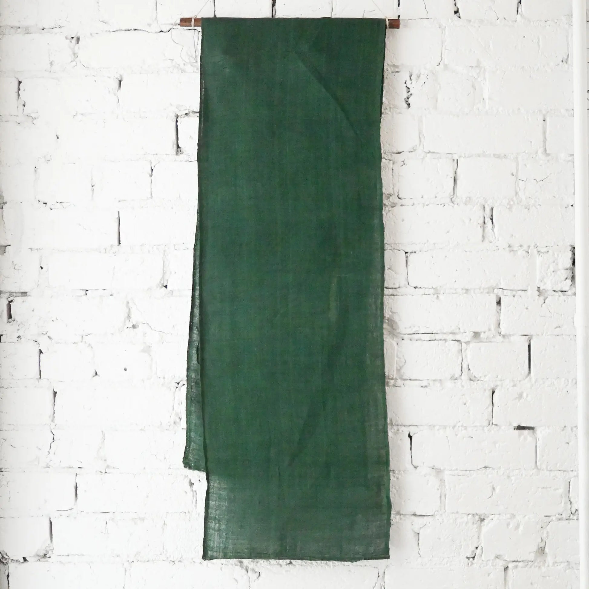 Full view of vintage Japanese indigo green Kaya cotton piece from the mid-20th century.
