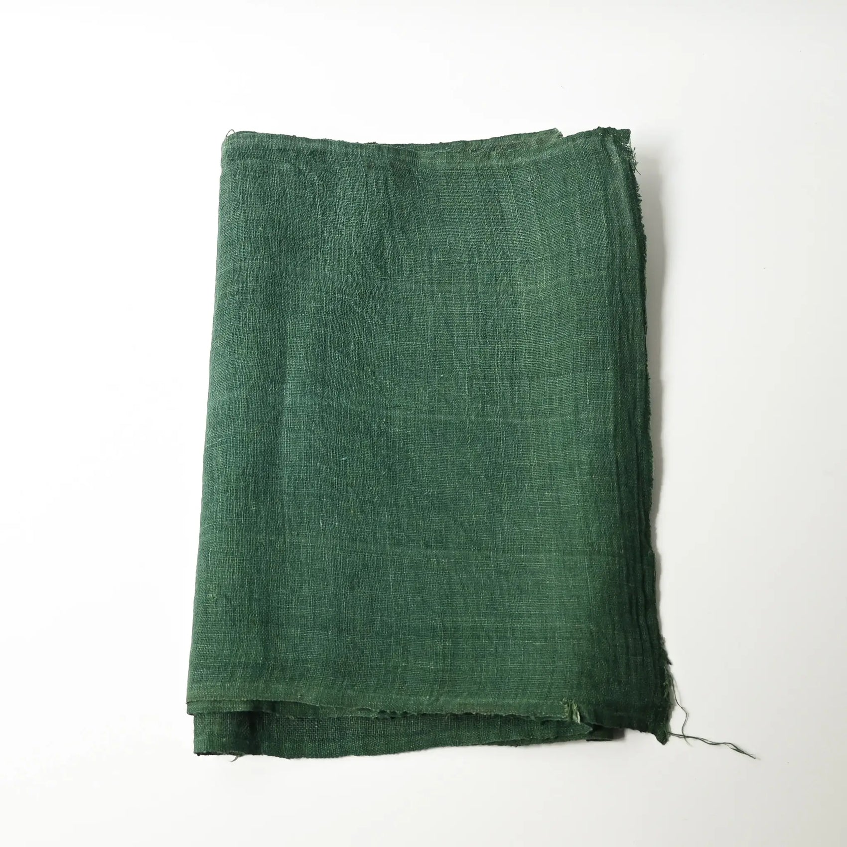 Vintage Japanese indigo green Kaya cotton piece from the mid-20th century.