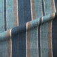Detailed view of vintage Japanese indigo stripe cotton futon cover panel.