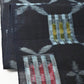 Close-up view of vintage Japanese Bingo kasuri cotton kimono fabric roll sold by the metre.