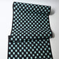 Full view of vintage Japanese indigo classic kasuri check cotton sold by the metre.