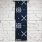 Vintage Japanese indigo kasuri cotton panel from San'in region, a simple geometric pattern.