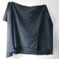 Full view of vintage four-panel indigo cotton futon cover with subtle Kasuri pattern from 20th century.