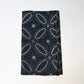 Vintage indigo katazome cotton piece with Shippo-tsunagi with stylised chrysanthemum motif.