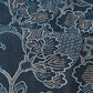 Detailed view of vintage Japanese indigo katazome dyed cotton piece with large peony motif with subtle red accents.