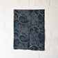 Vintage Japanese indigo katazome dyed cotton piece with large peony motif with subtle red accents.