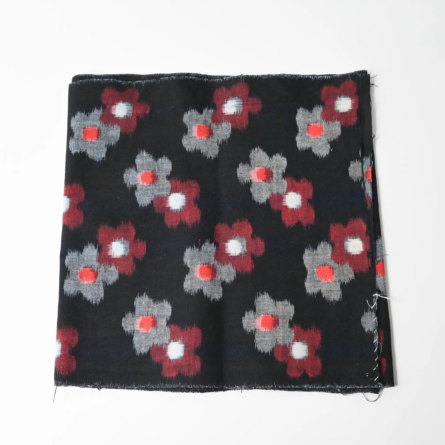 Vintage indigo Kurume kasuri cotton with rare plum blossom pattern from the mid-20th century.