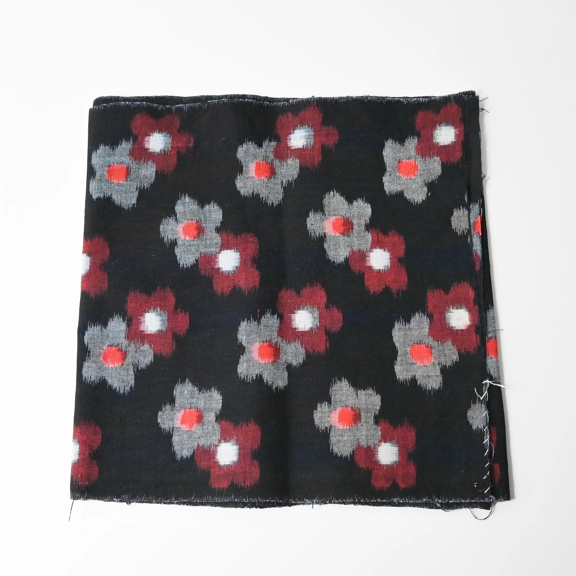 Vintage indigo Kurume kasuri cotton with rare plum blossom pattern from the mid-20th century.