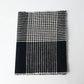 Vintage indigo striking check cotton futon cover panel from the mid-20th century.