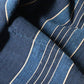 Close-up view of vintage Japanese indigo stripe cotton from futon cover.