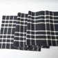 Full view of vintage Japanese indigo check cotton from a futon cover, 20th century.