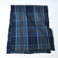 Vintage Japanese indigo check cotton piece from old futon cover with mend.