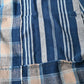 Detailed view of Vintage Japanese indigo futon cover with check and stripe from mid-20th century.