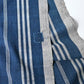 Detailed view of Vintage Japanese indigo futon cover with check and stripe from mid-20th century.