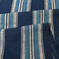 Close view of vintage Japanese indigo stripe cotton piece, originally a part of a futon cover, mid-20th century.