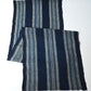Full view of vintage Japanese indigo stripe cotton piece, originally a part of a futon cover, mid-20th century.