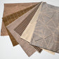 Set of six vintage kimono silk pieces in mocha tone, perfect for any crafts.