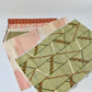 Set of six vintage kimono silk pieces in orange tone, perfect for any crafts.