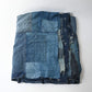 Vintage old Japanese Boro indigo cotton futon cover with mends.