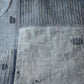 Vintage indigo stripe cotton with some lovely mends, hand stitched.