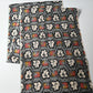 Full view of vintage Japanese Meisen silk kimono fabric piece with a leaf motif in grey and pink from the mid-20th century.