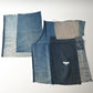 Deconstructed vintage indigo cotton Japanese Momohiki pants pieces set for any unique craft projects.