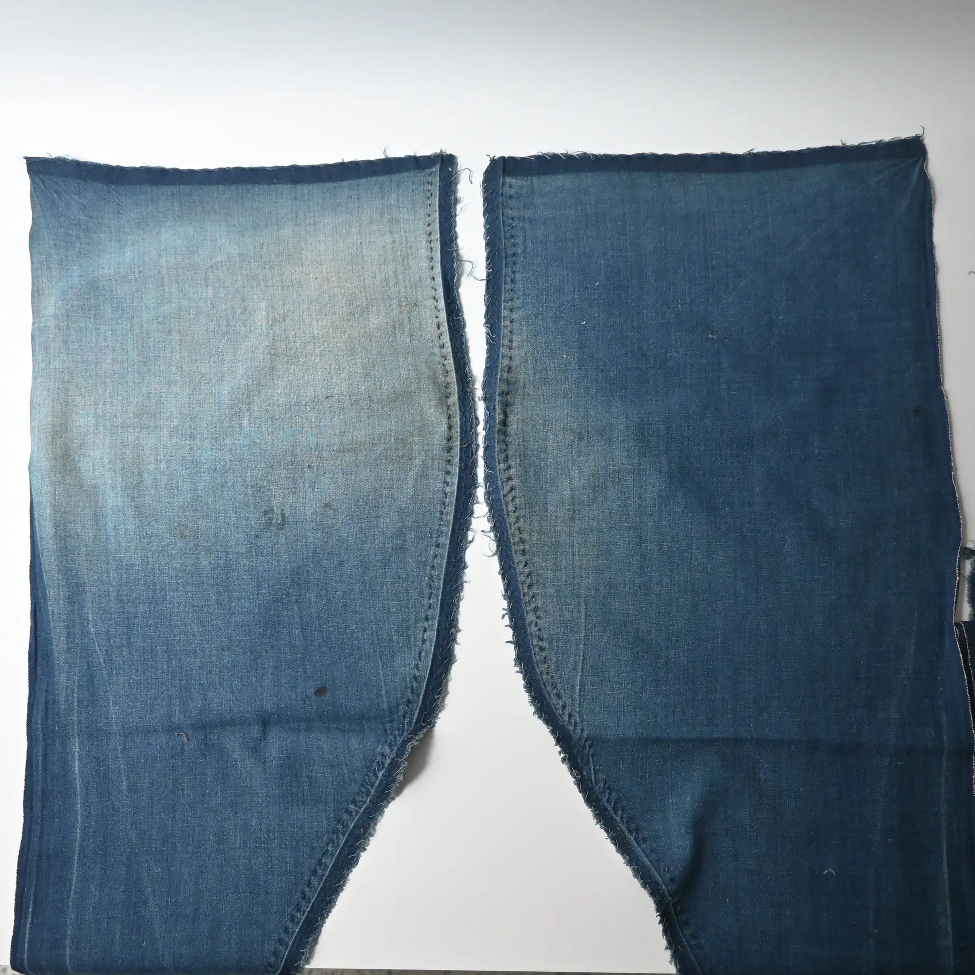 Deconstructed vintage indigo cotton Japanese Momohiki pants pieces set for any unique craft projects.