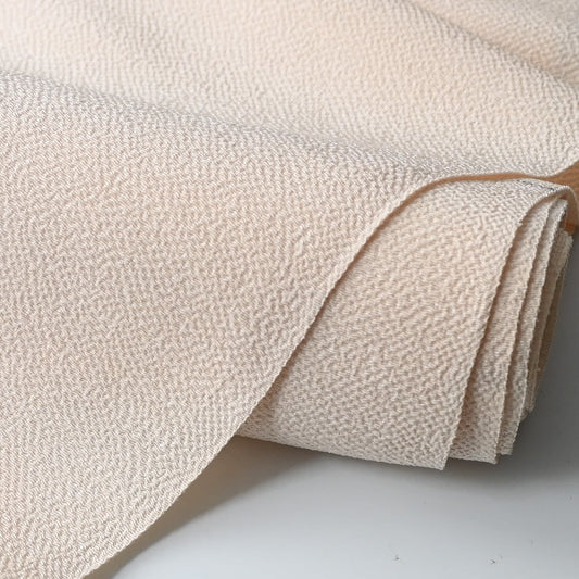 Vintage plain cream heavy silk crepe chirimen with a rich texture and drape.
