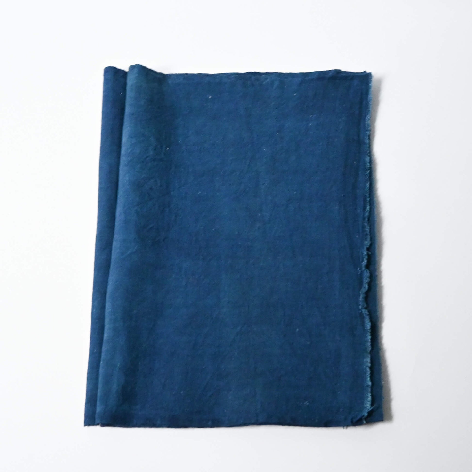 Vintage Japanese indigo cotton in plain, originally part of a futon cover, natural dyed.