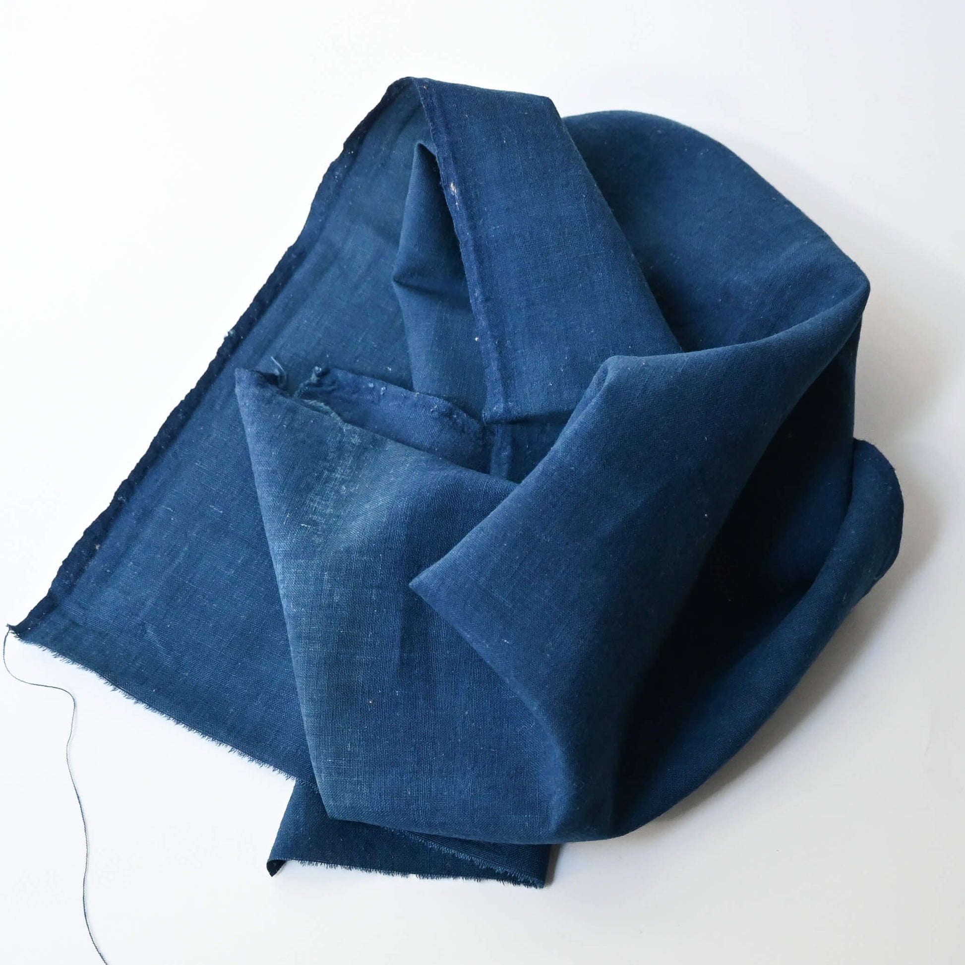Vintage Japanese indigo cotton in plain, originally part of a futon cover, natural dyed.
