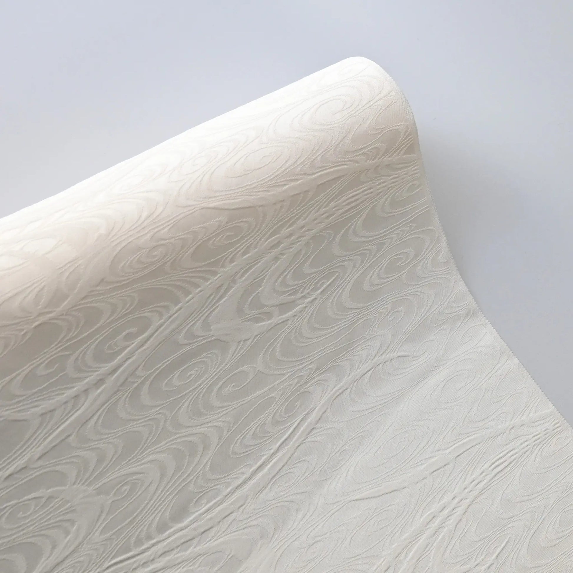 Vintage Japanese silk jacquard kimono fabric, running water with swirls motif.