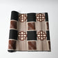 Vintage Japanese silk kimono fabric with bold geometric pattern from the mid-20th century.