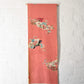Pink Rinzu silk jacquard panel with delicate floral pattern with fan.