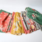 Drapes of vintage  kimono sample roll Somemihon, showcasing different designs and colours.