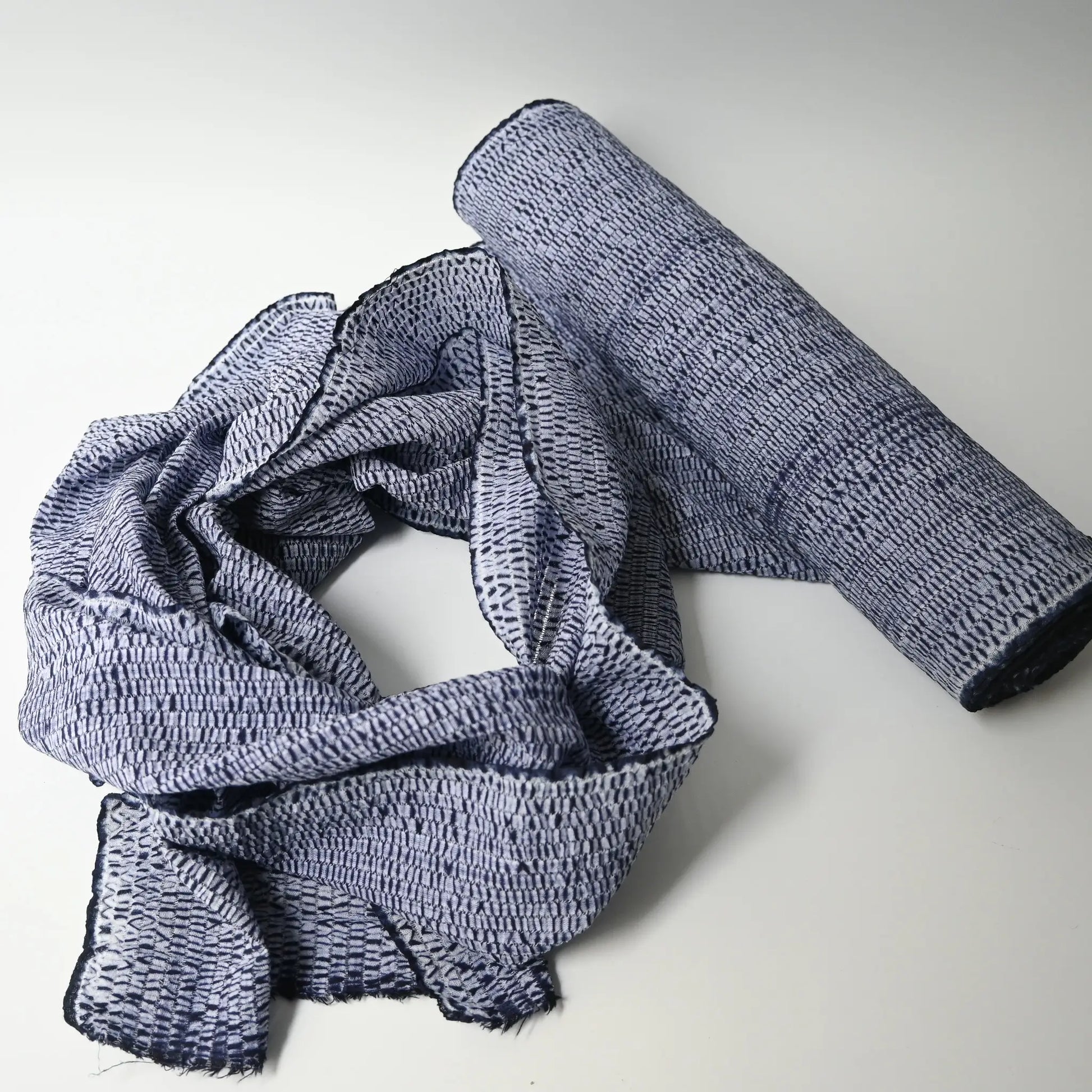 Viintage Taiten shibori cotton fabric, works well as a scarf.