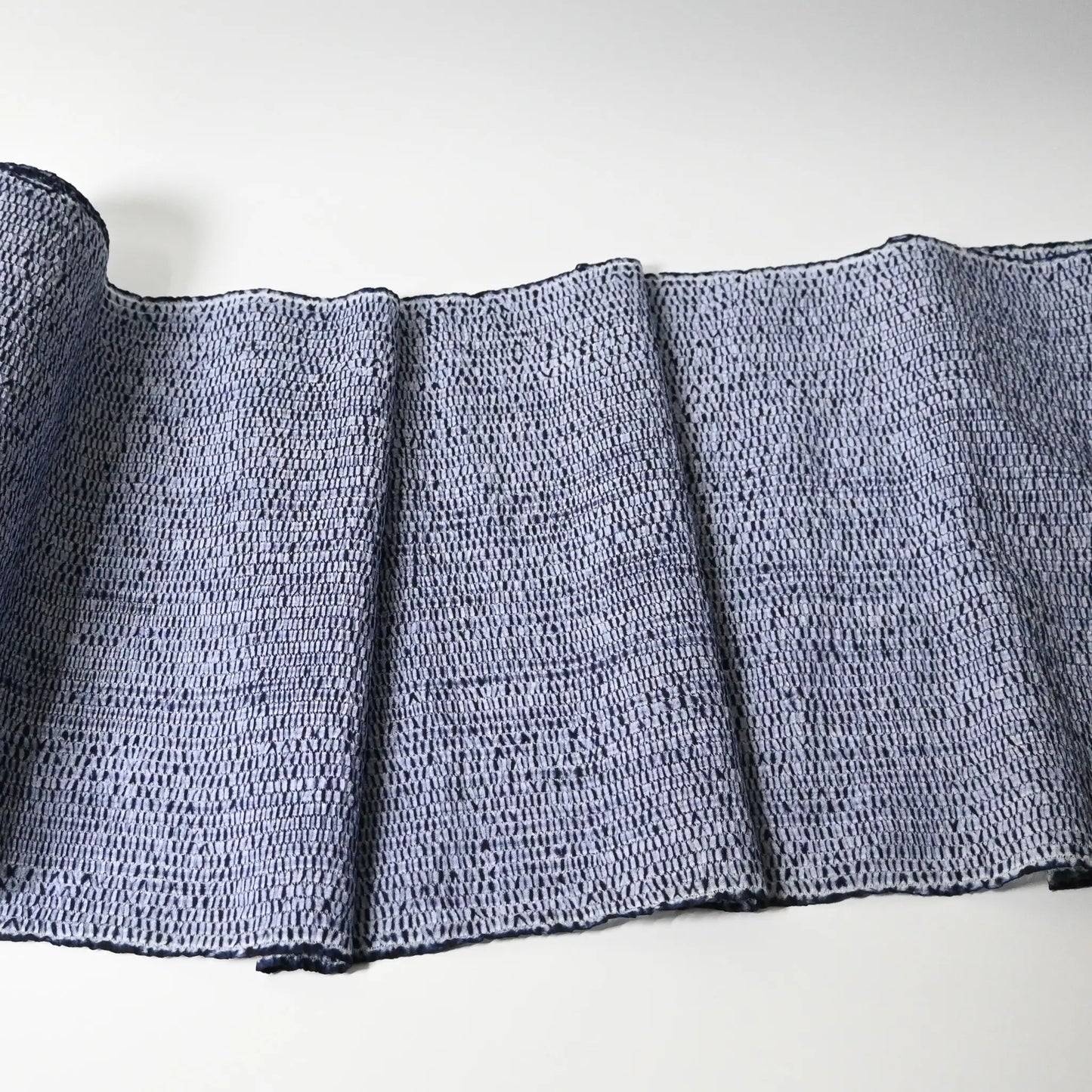 Vintage Taiten shibori cotton fabric, geometric pattern.