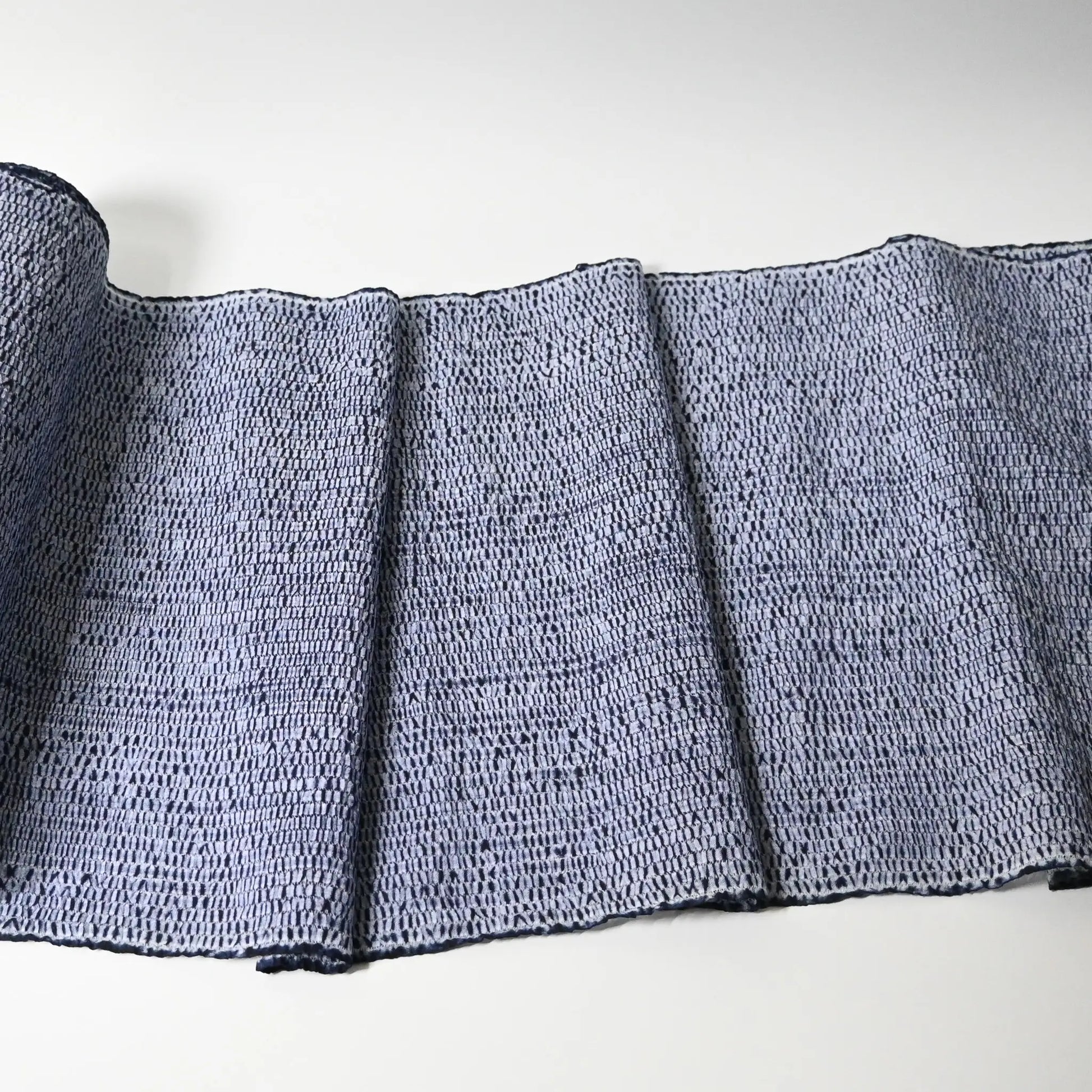 Vintage Taiten shibori cotton fabric, geometric pattern.