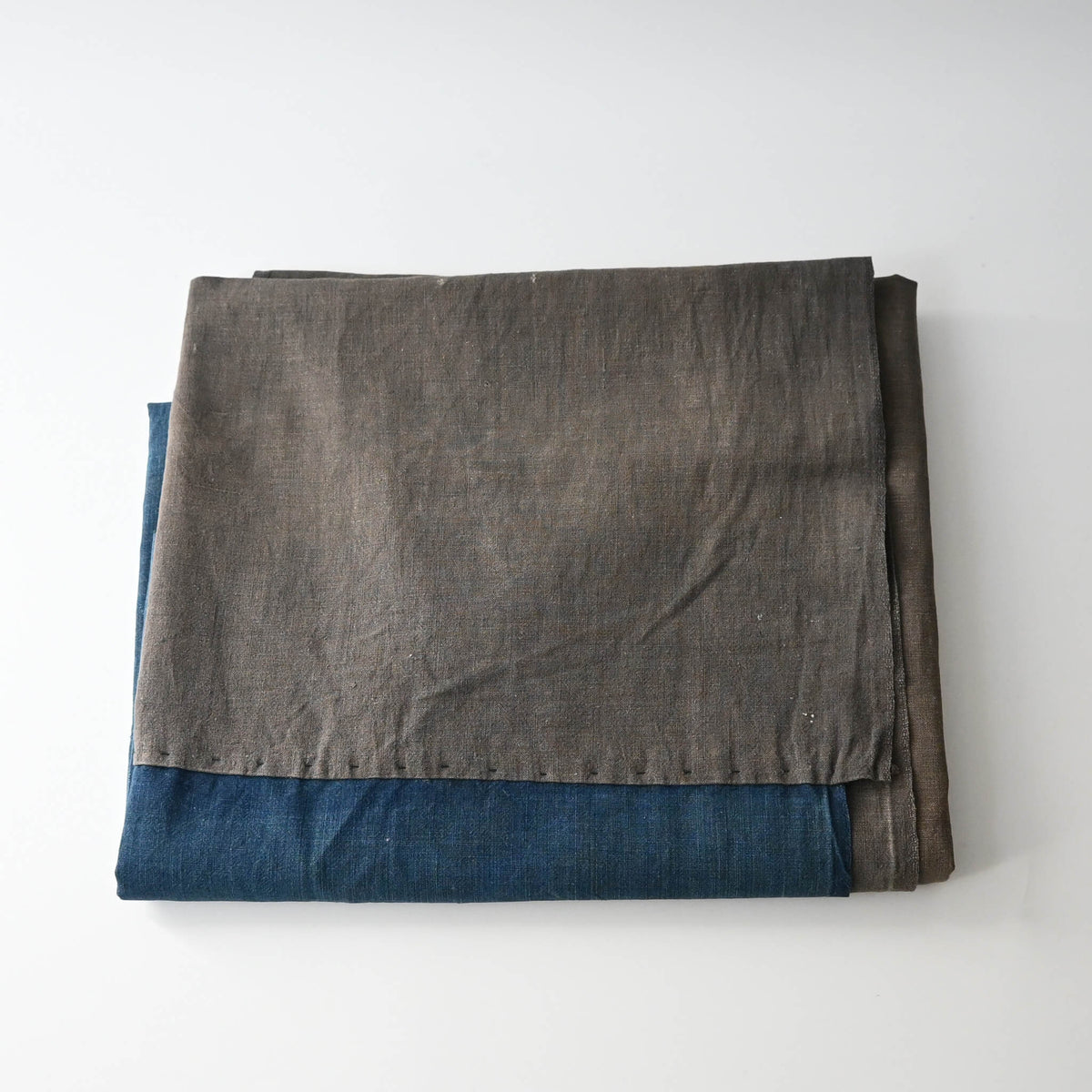Vintage naturally dyed brown and indigo three-panel Japanese cotton futon cover