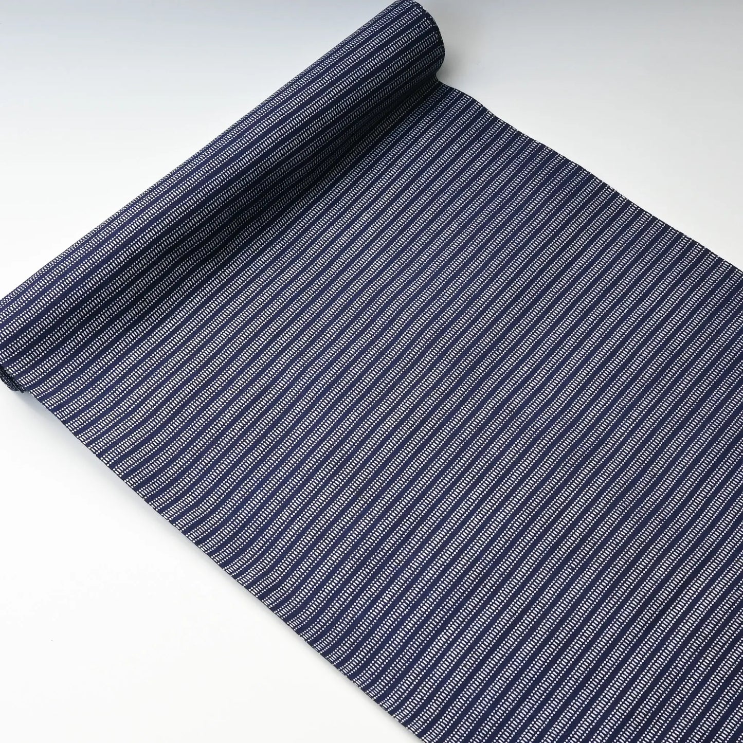 Full view of vintage Japanese geometric yukata cotton fabric sold by the metre.