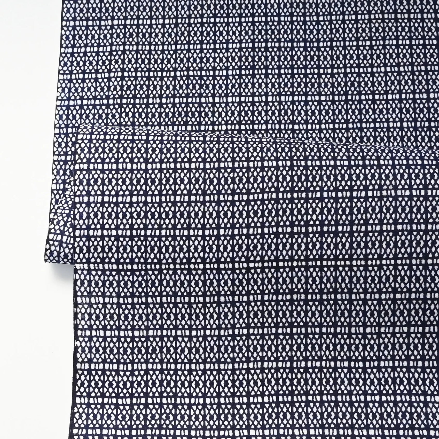 Vintage Japanese geometric yukata cotton fabric sold by the metre.