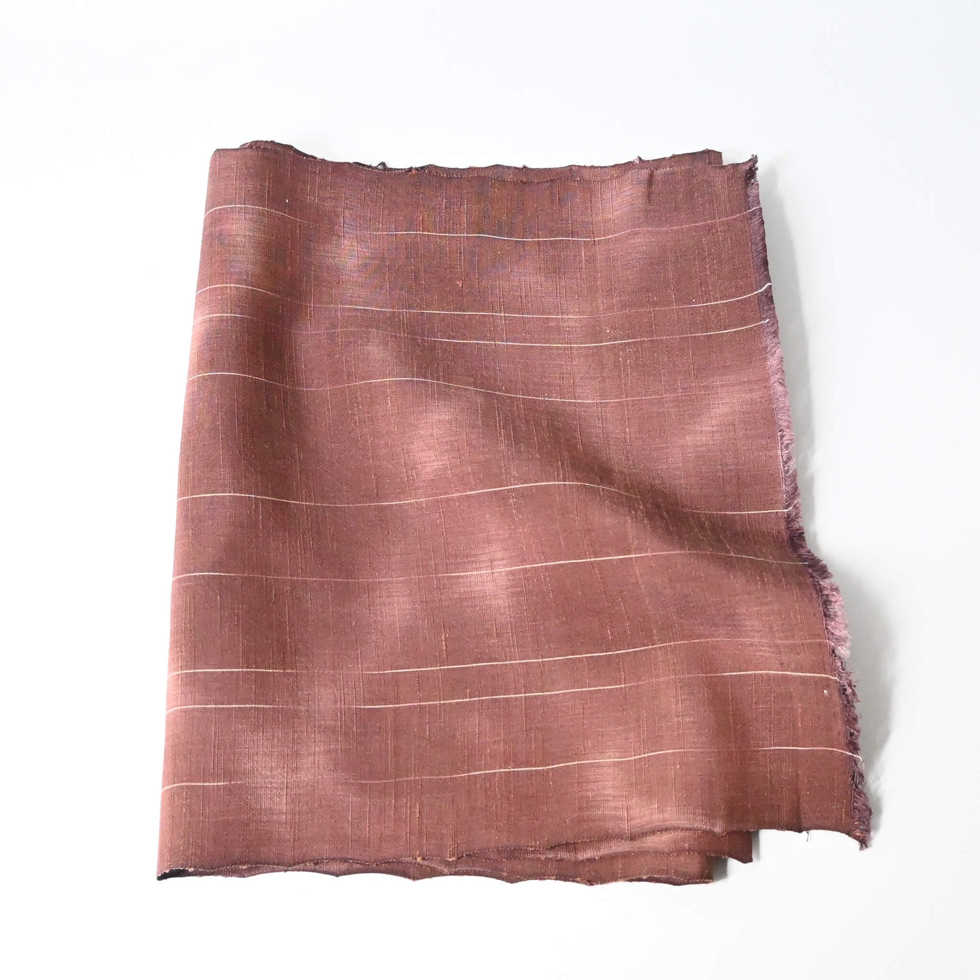 Vintage Japanese tsumugi kimono silk piece in dusty mauve hue.